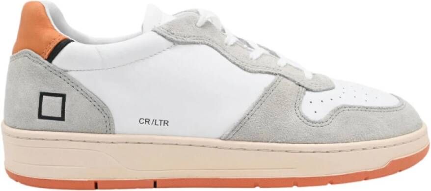 D.a.t.e. Witte Oranje Leren Court Sneakers White Heren