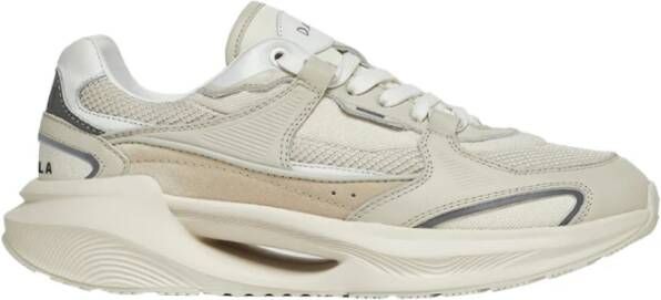 D.a.t.e. Witte Sneakers Ivoor Beige Suède Multicolor Heren