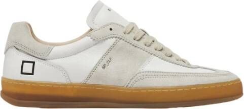 D.a.t.e. Witte suède en leren lage sneakers White Heren