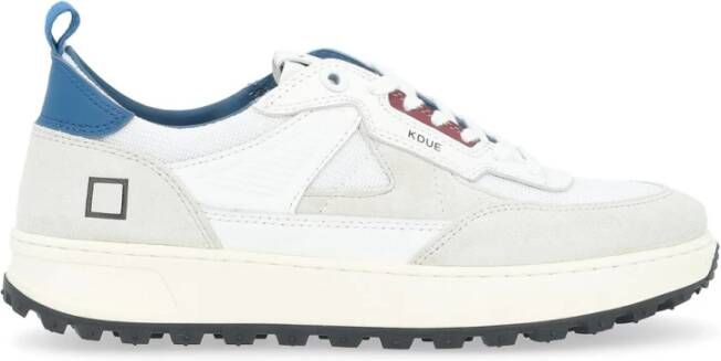 D.a.t.e. Witte Technische Stoffen Sneaker met Bordeaux Leren Details White Heren