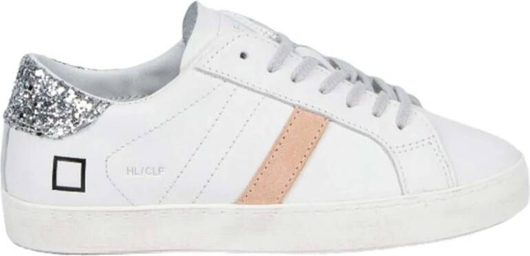 D.a.t.e. Witte Zilveren Paillet Lage Top Sneakers Multicolor Dames