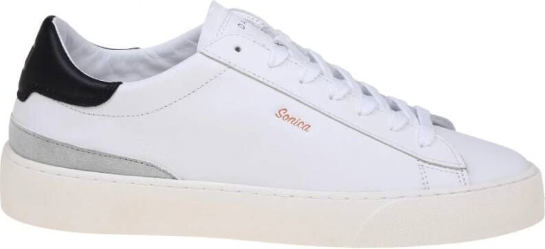 D.a.t.e. Witte zwarte leren sneakers White Heren