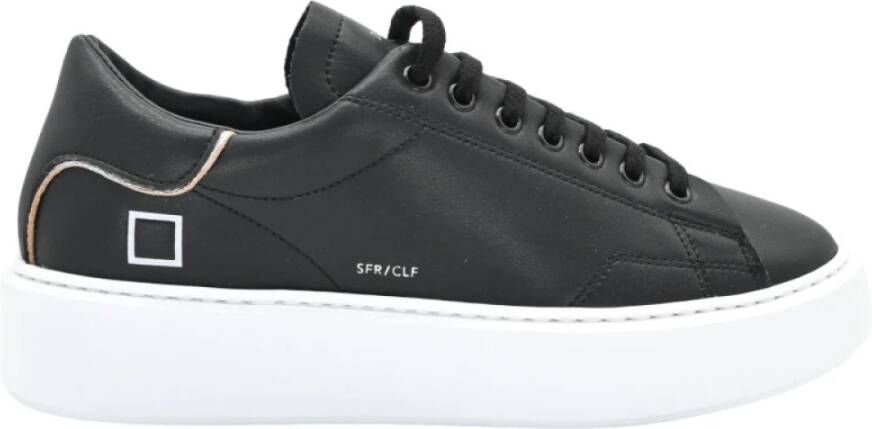 D.a.t.e. Zwarte Kalfsneakers Sfera Black Heren