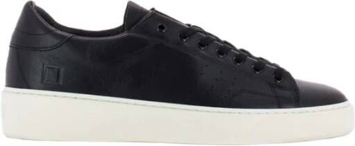 D.a.t.e. Zwarte leren lage sneakers met unieke details Black Heren