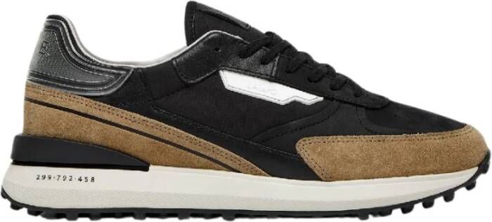 D.a.t.e. Lampo Nera Beige Sneakers van Nylon en Leer Multicolor Heren