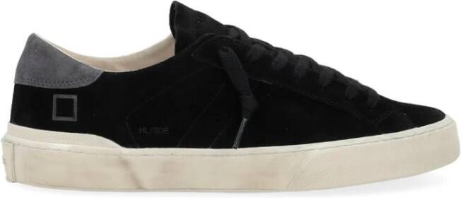 D.a.t.e. Zwarte Suède Lage Hill Sneakers Black Heren