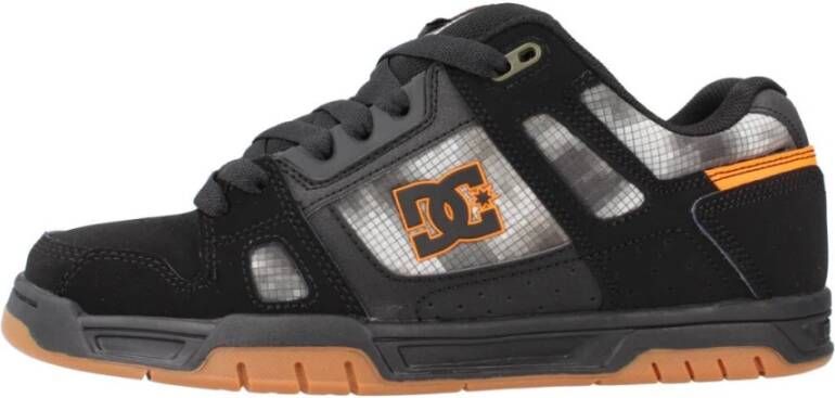 DC Shoes Zwarte Leren Sneakers met Mesh Kraag en Gewatteerde Tong Black Heren