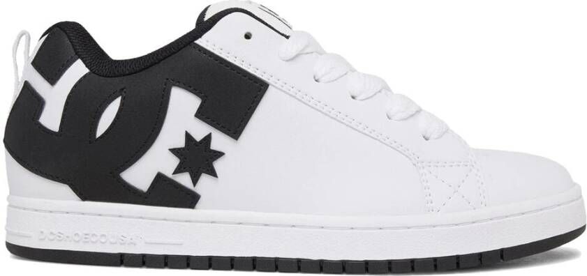 DC Shoes Leren Sneakers met Mesh Tong White Heren