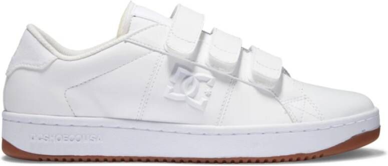 DC Shoes Witte leren sneakers met klittenbandsluiting White Heren