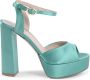 Dee Ocleppo Afslankende Satijnen Plateau Sandalen Green Dames - Thumbnail 1