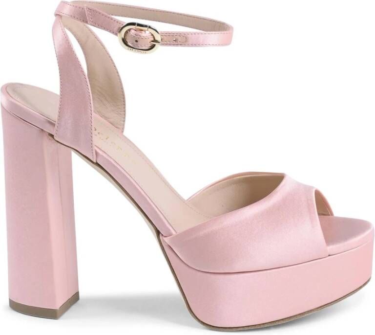 Dee Ocleppo Afslankende Satijnen Plateau Sandalen Pink Dames