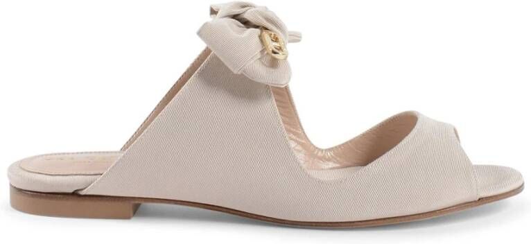 Dee Ocleppo Boog Platte Sandaal voor Vrolijke Wandeling Beige Dames