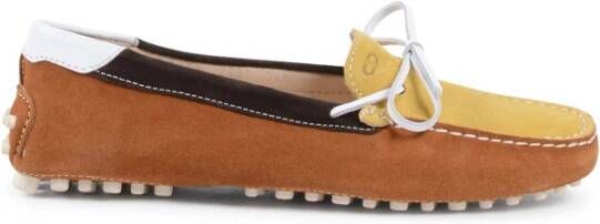 Dee Ocleppo Bruin Geel Suède Loafer Rubberen Zool Multicolor Dames