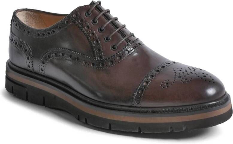 Dee Ocleppo Bruine Leren Brogue Schoenen met Rubberen Zool Brown Heren