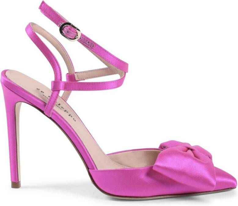 Dee Ocleppo Chique Satijnen Enkelband Stiletto Pump Pink Dames