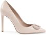 Dee Ocleppo Elegant Pointed Toe Leather High Heels Beige Dames - Thumbnail 1