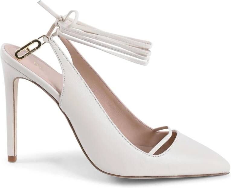 Dee Ocleppo Elegante leren slingback stiletto pumps White Dames