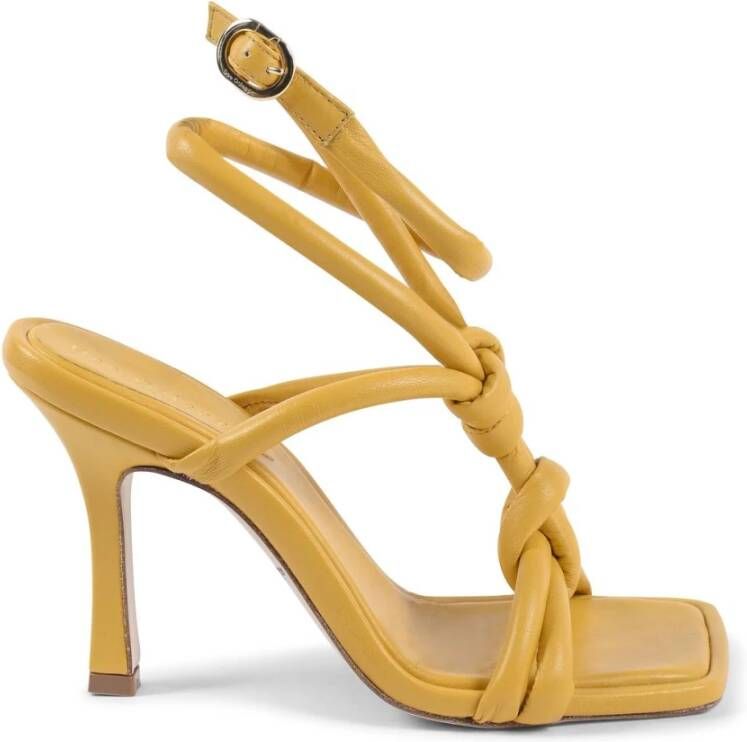 Dee Ocleppo Gele Geknoopte Leren Sandalen Yellow Dames