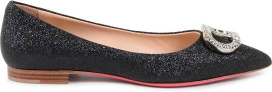 Dee Ocleppo Gouden Hak Leren Ballerina Black Dames