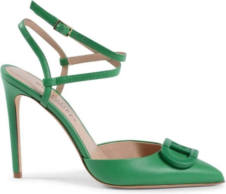 Dee Ocleppo Groene Leren Lace-Up Stiletto Pump Green Dames