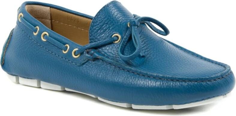 Dee Ocleppo Italiaanse handgestikte leren loafers Blue Heren