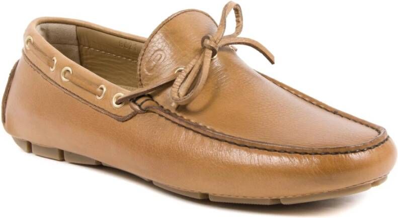 Dee Ocleppo Italiaanse handgestikte leren loafers Brown Heren