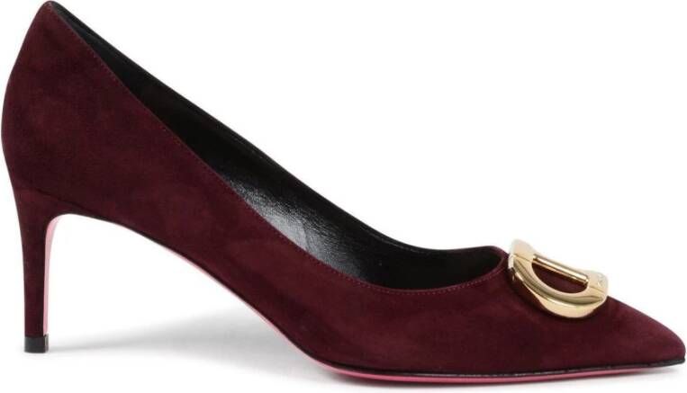 Dee Ocleppo Italiaanse suède pumps met puntige neus Red Dames