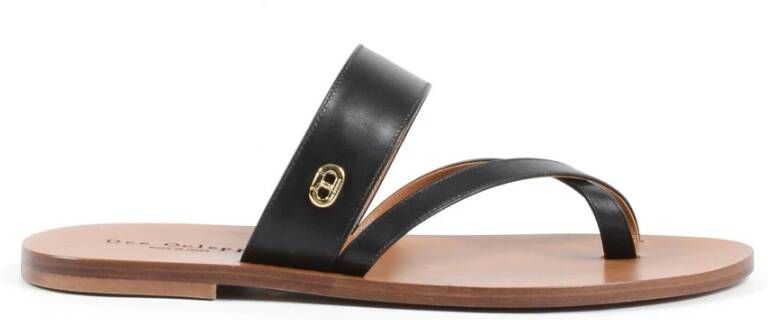 Dee Ocleppo Leren Band Sandalen Black Dames