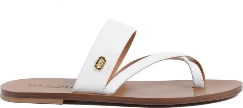 Dee Ocleppo Leren Band Sandalen White Dames