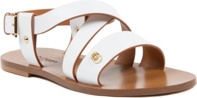 Dee Ocleppo Leren sandalen met tweedelige banden White Dames