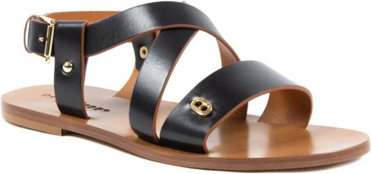 Dee Ocleppo Leren Sandalen voor Zonnige Avonturen Black Dames