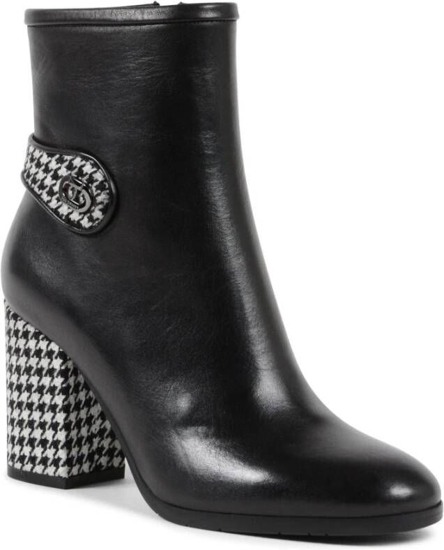 Dee Ocleppo Pied de Poule Enkellaars met Hak Black Dames