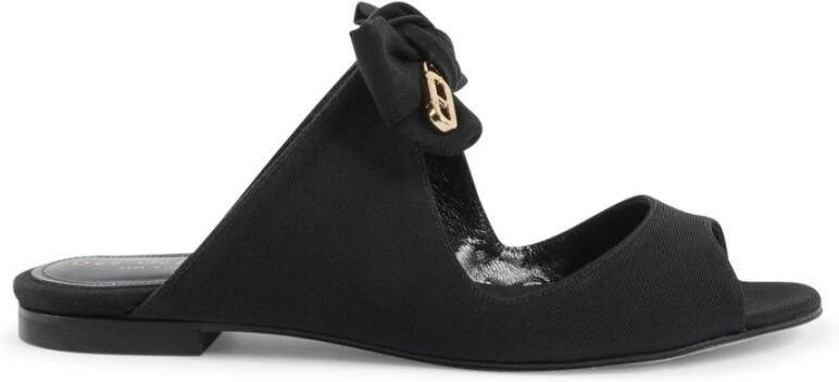 Dee Ocleppo Platte Sandaal met Strik Detail Black Dames