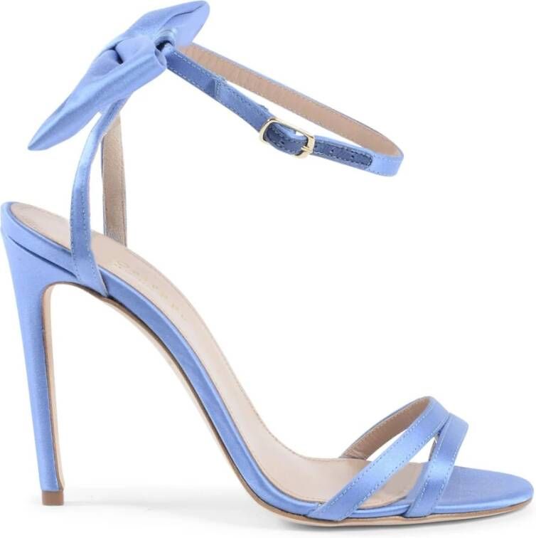 Dee Ocleppo Romantische Bow Satin Sandaal Blue Dames