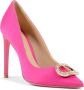 Dee Ocleppo Roze Satijnen Pomp met Gouden Logo Pink Dames - Thumbnail 2