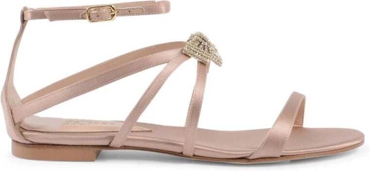 Dee Ocleppo Satin Sandaal met Swarovski Strik Pink Dames