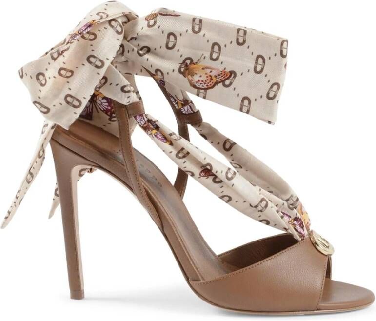 Dee Ocleppo Silk Printed Stiletto Heel Beige Dames