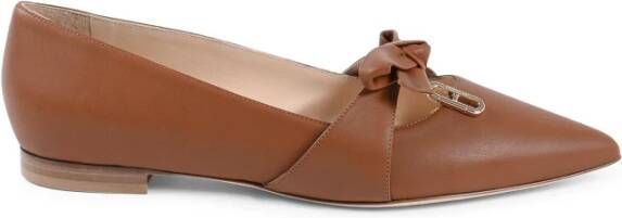 Dee Ocleppo Stijlvolle Leren Ballerina Flats Brown Dames