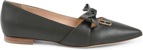 Dee Ocleppo Stijlvolle Leren Ballerina Flats met Strik Black Dames