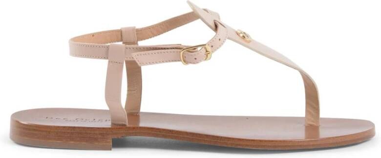 Dee Ocleppo Tropische Print Leren Sandalen Beige Dames