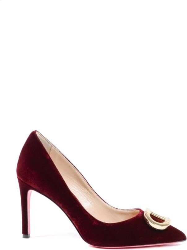 Dee Ocleppo Velvet Office Pump met Roze Zool Red Dames