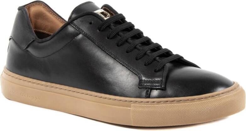 Dee Ocleppo Zachte leren sneaker met logo-details Black Heren