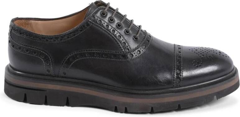 Dee Ocleppo Zwarte Leren Brogue Oxford Schoenen Brown Heren