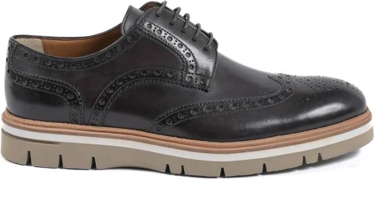 Dee Ocleppo Zwarte Leren Brogue Oxford Schoenen Brown Heren