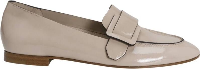 DEL Carlo Beige Lakleren Loafers Eigentijdse Stijl Beige Dames