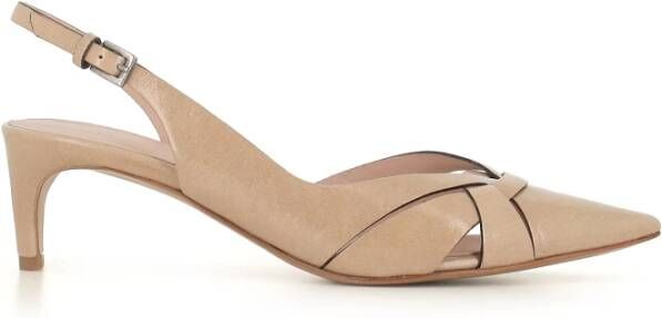 DEL Carlo Beige puntige neus pumps Beige Dames