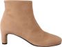 DEL Carlo Beige Suede Leather Mid Heels Pumps Boots Shoes Beige Dames - Thumbnail 3