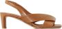 DEL Carlo Bruin Leren Kruisband Sandalen Brown Dames - Thumbnail 1