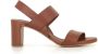 DEL Carlo Bruine Leren Sandalen Brown Dames - Thumbnail 1