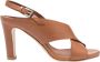 DEL Carlo Bruine leren sandalen met brede banden Brown Dames - Thumbnail 1